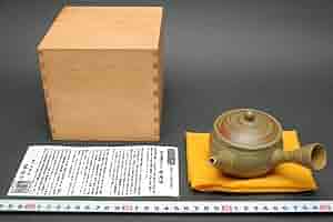 茶道具　常滑焼　水上暁山　文字彫茶碗　合わせ箱　骨董品、美術品 Amazon | 常滑焼 名工 水上暁山 練込 マーブル 急須 茶注 煎茶